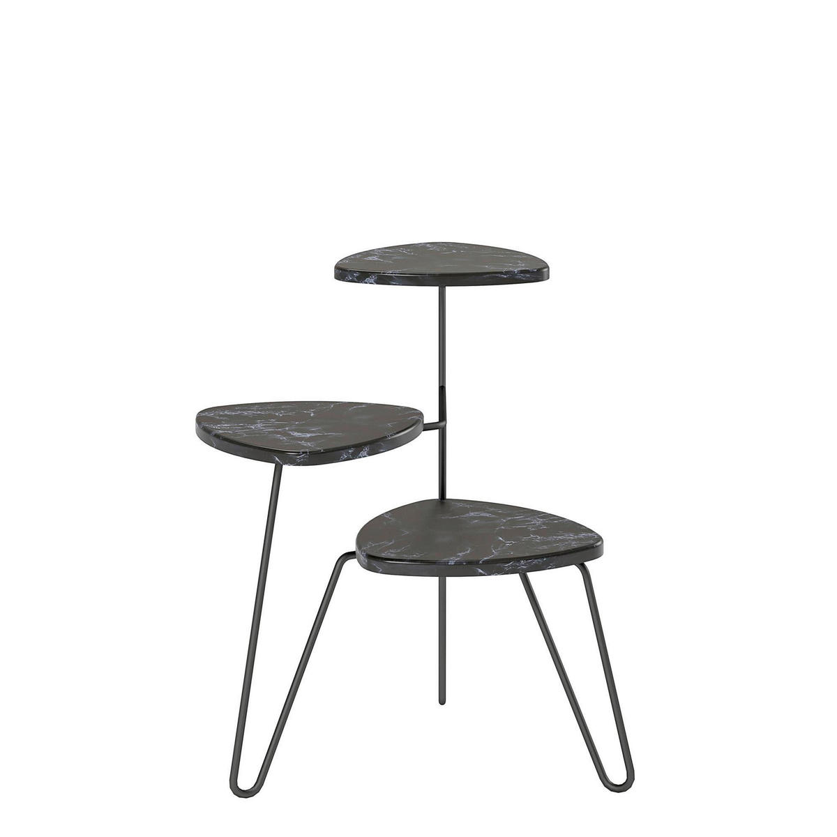 BLUMENSTÄNDER in Metall, Holzwerkstoff  - Schwarz, Design, Holzwerkstoff/Metall (55/63/52cm) - MID.YOU