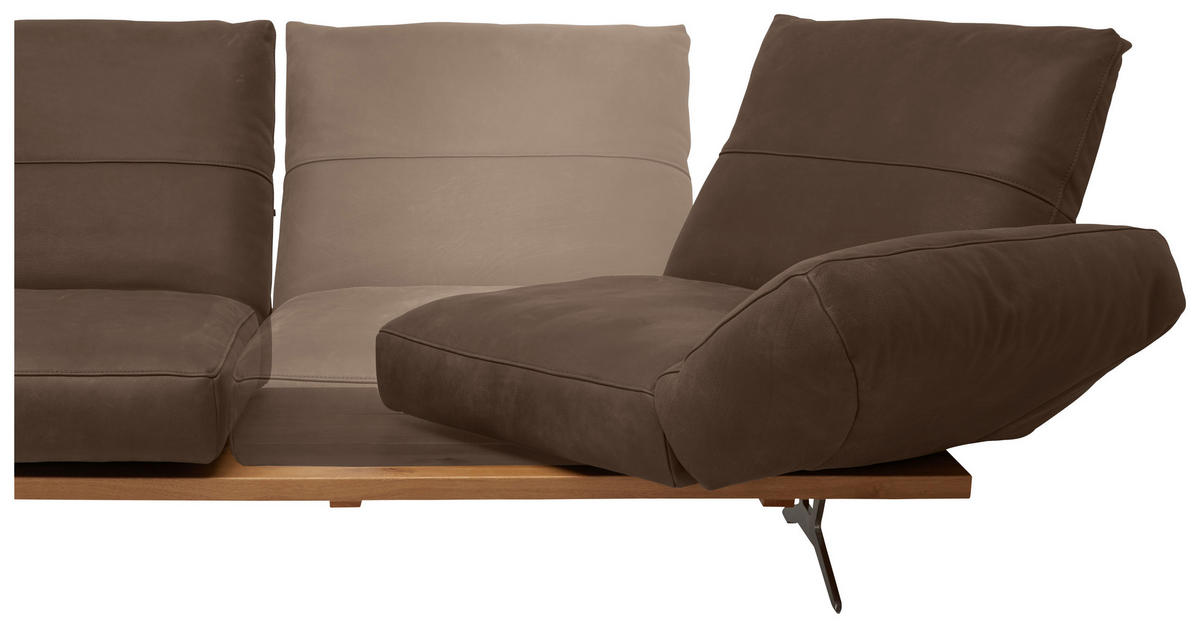 SEDEŽNA GARNITURA, mikrovlakna rjava  - barve nerjavečega jekla/rjava, Design, kovina/tekstil (157/320cm) - Ambiente