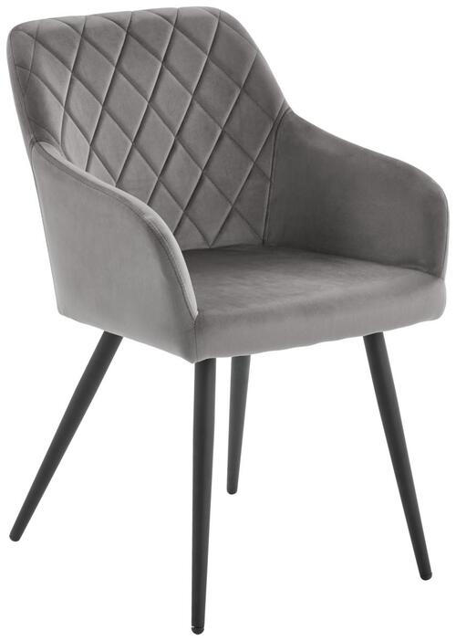 Hom`in STOLIČKA S PODRÚČKAMI, železo, zamat, sivá, čierna