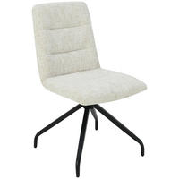 STUHL Leinenoptik Schwarz, Beige  - Beige/Schwarz, Design, Textil/Metall (50/90/63cm) - Carryhome