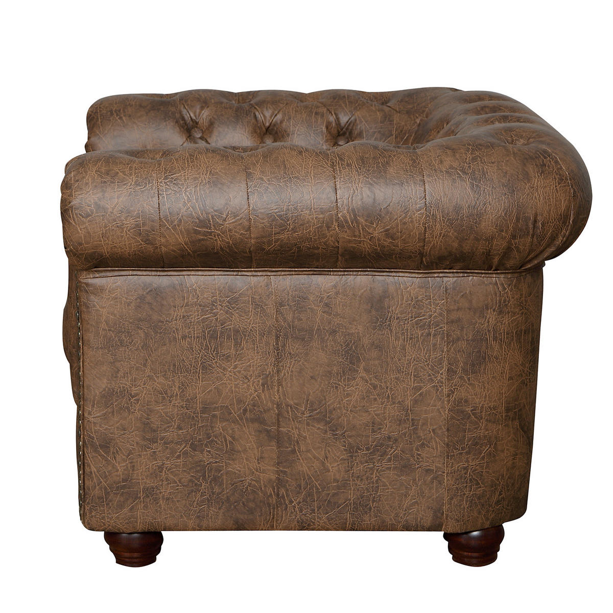 SESSEL in Lederlook Braun  - Braun, Design, Holz/Textil (104/72/86cm) - P & B