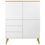 HIGHBOARD 109/137/43 cm  - Eichefarben/Weiß, Design, Holz/Holzwerkstoff (109/137/43cm) - Ambia Home