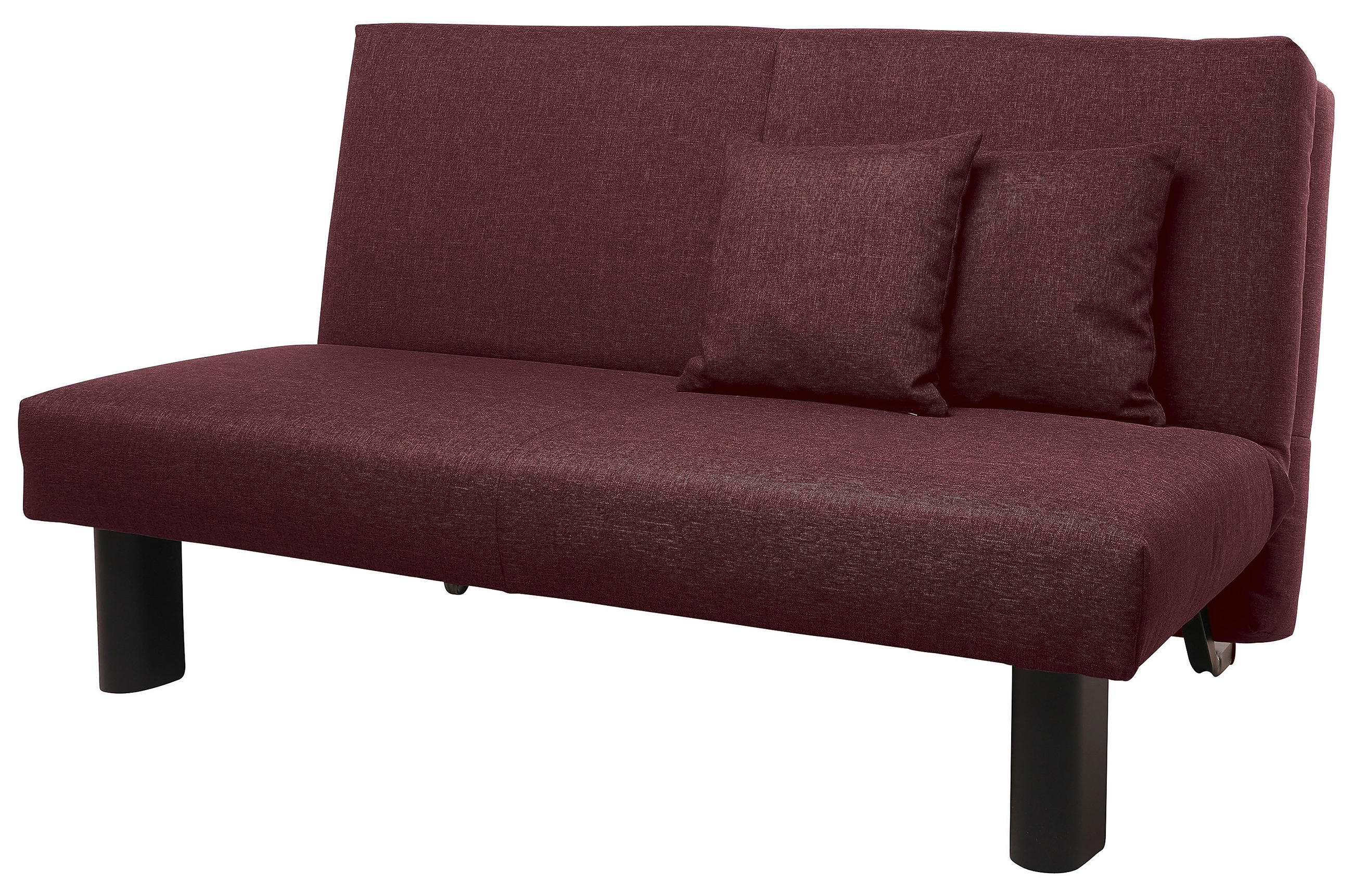 SCHLAFSOFA  in Flachgewebe Dunkelrot  - Schwarz/Dunkelrot, Design, Textil/Metall (145/84/100cm) - Max Winzer