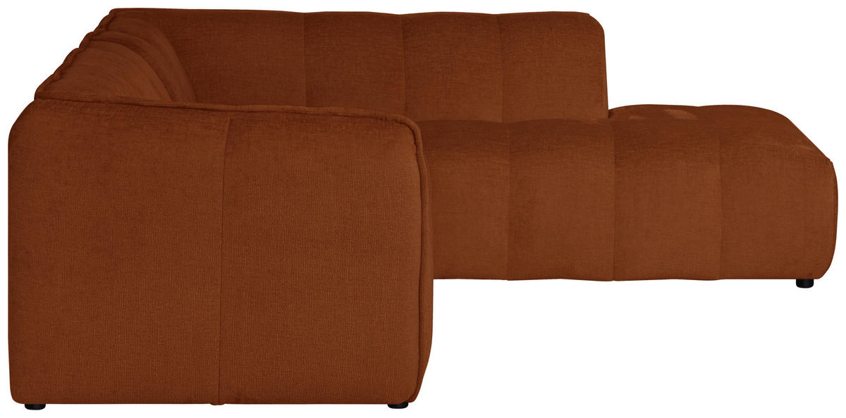 ECKSOFA LIVOLI in Chenille Rostfarben  230/218 cm  - Rostfarben/Schwarz, Design, Textil (230/218cm) - MID.YOU