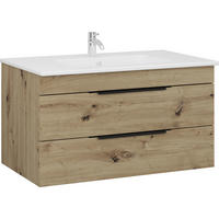 SKRINKA S UMÝVADLOM, dub artisan, dub artisan, 80 cm - čierna/biela, Modern, kov/kompozitné drevo (80cm) - Stylife