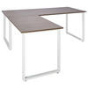 ECKSCHREIBTISCH 180/180/75,5 cm  in Grau, Weiß  - Weiß/Grau, Basics, Holzwerkstoff/Metall (180/180/75,5cm) - MID.YOU