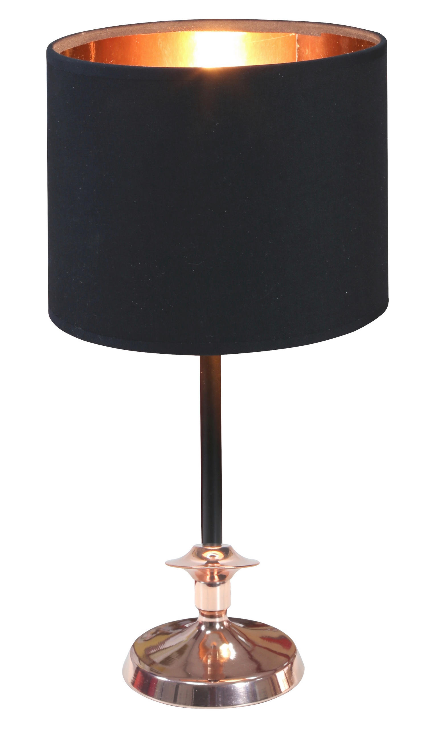 TISCHLEUCHTE 17/17/37 cm   - Schwarz, Basics, Textil/Metall (17/17/37cm)