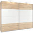 SCHWEBETÜRENSCHRANK 2 -türig Sonoma Eiche, Weiß - Silberfarben/Weiß, Design, Glas/Holz (271/210/62cm) - XORA