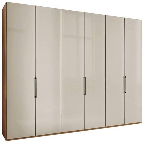 FALTTÜRENSCHRANK 300/236/58 cm 6-türig Champagner, Eiche Bianco  - Schieferfarben/Eiche Bianco, KONVENTIONELL, Glas/Holzwerkstoff (300/236/58cm) - Dieter Knoll
