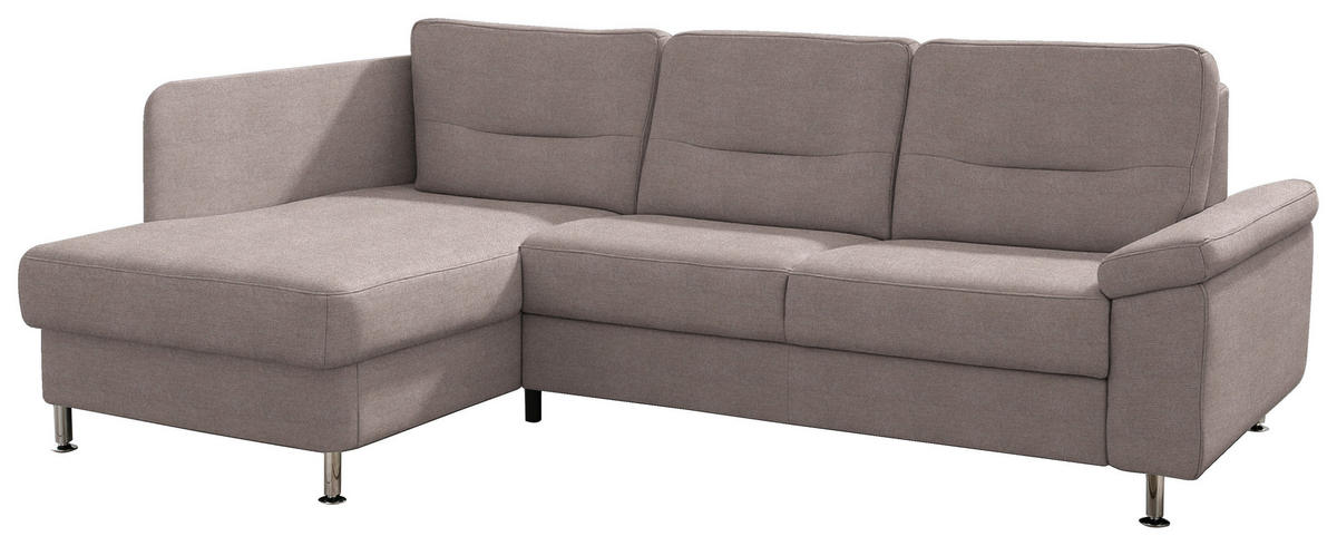 ECKSOFA Flachgewebe Altrosa  - Alufarben/Altrosa, Konventionell, Textil/Metall (160/244cm) - Beldomo Comfort