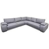 ECKSOFA Grau Struktur  - Chromfarben/Grau, KONVENTIONELL, Textil/Metall (280/310cm) - Carryhome