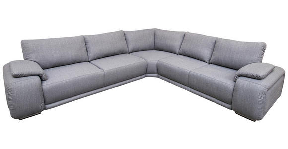 ECKSOFA Grau Struktur Rückenkissen, Rücken echt  - Chromfarben/Grau, KONVENTIONELL, Textil/Metall (280/310cm) - Carryhome