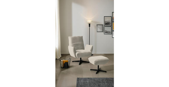 SESSEL in Teddystoff Creme  - Creme/Schwarz, Design, Textil/Metall (60/94/86cm) - Dieter Knoll