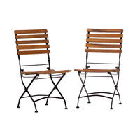 GARTENKLAPPSTUHL-SET Akazie Eisen Anthrazit, Akaziefarben  - Anthrazit/Akaziefarben, Basics, Holz/Metall (45/89/58cm) - Gardenson