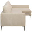 ECKSOFA Beige Chenille  - Beige/Silberfarben, KONVENTIONELL, Textil/Metall (284/143cm) - Carryhome