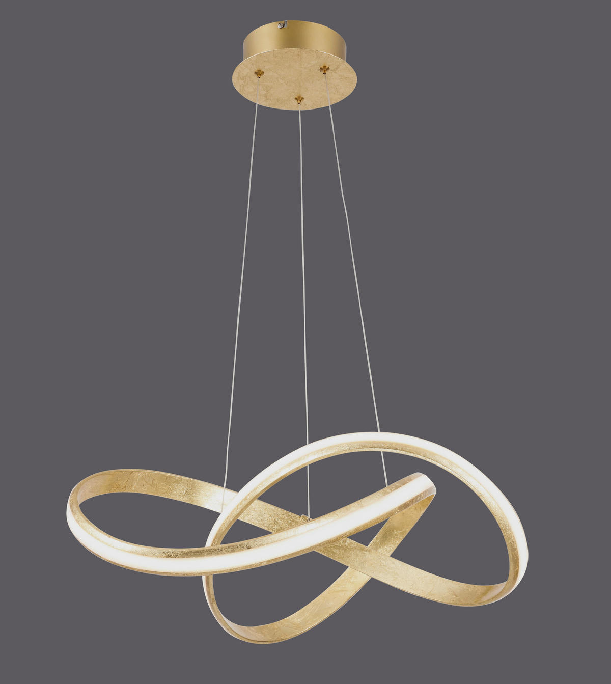 LED-HÄNGELEUCHTE Melinda 57 cm   - Goldfarben, Design, Kunststoff/Metall (57cm) - Paul Neuhaus