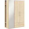 KLEIDERSCHRANK in Eichefarben  - Edelstahlfarben/Eichefarben, Design, Glas/Holzwerkstoff (152,6/213,6/59,3cm) - Cantus