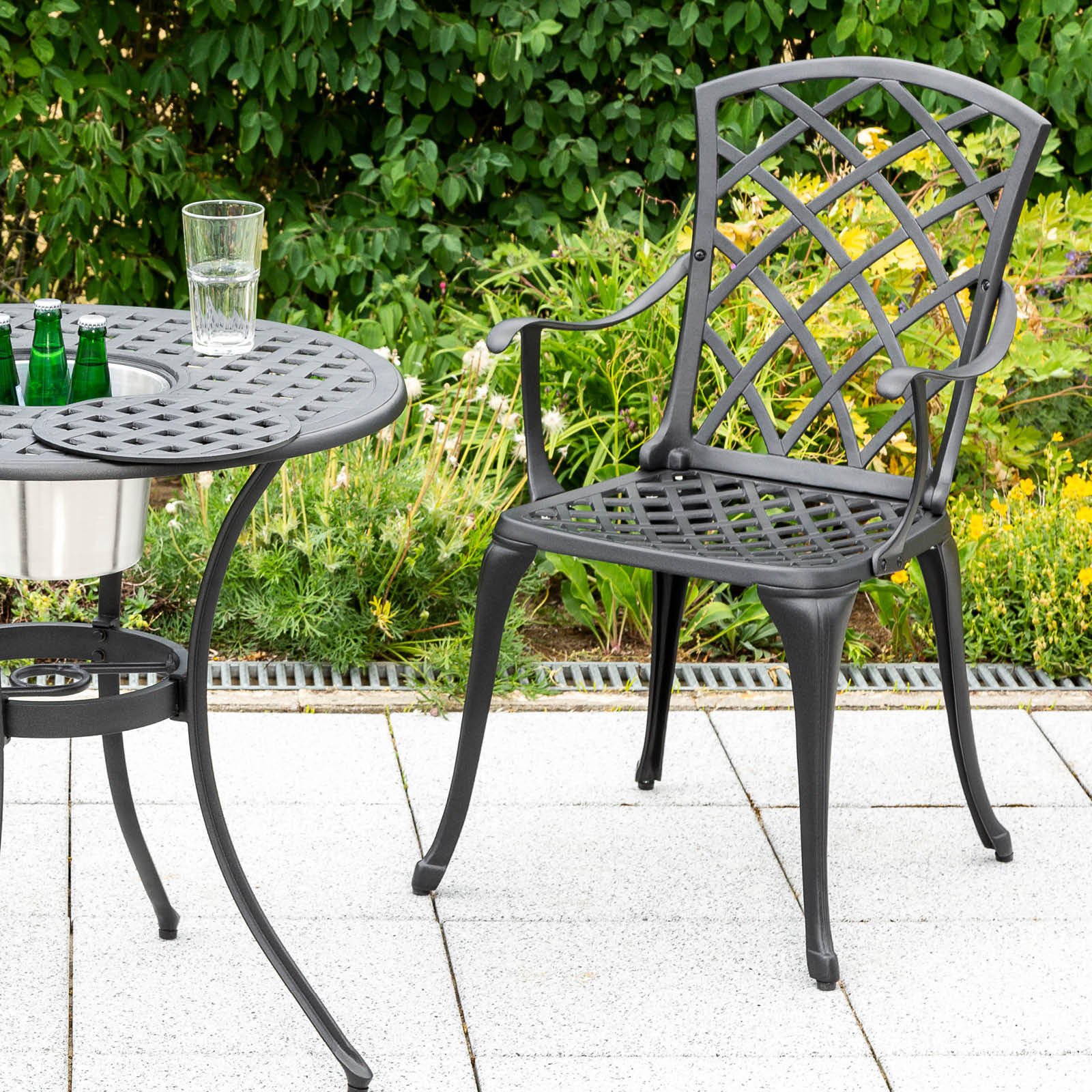 BALKONSET  - Graphitfarben, KONVENTIONELL, Metall - Gardenson