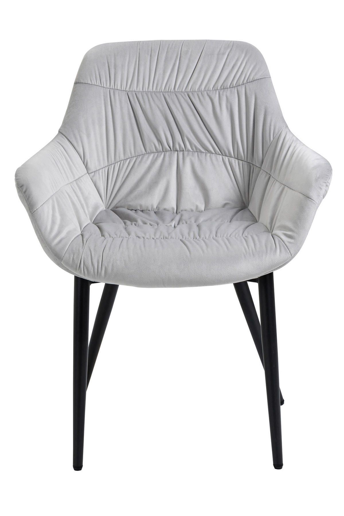 ARMLEHNSTUHL  in Samt  - Hellgrau/Schwarz, MODERN, Textil/Metall (63/81,5/61cm) - Livetastic
