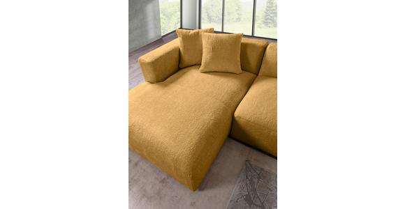 ECKSOFA  in Chenille Senfgelb  178/323 cm  - Senfgelb/Schwarz, MODERN, Kunststoff/Textil (178/323cm) - Carryhome