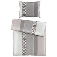 BETTWÄSCHESET Makosatin 160/210 cm  100 cm/65 cm  - Weiss/Schwarz, Lifestyle, Naturmaterialien/Textil (160/210cm) - Joop!