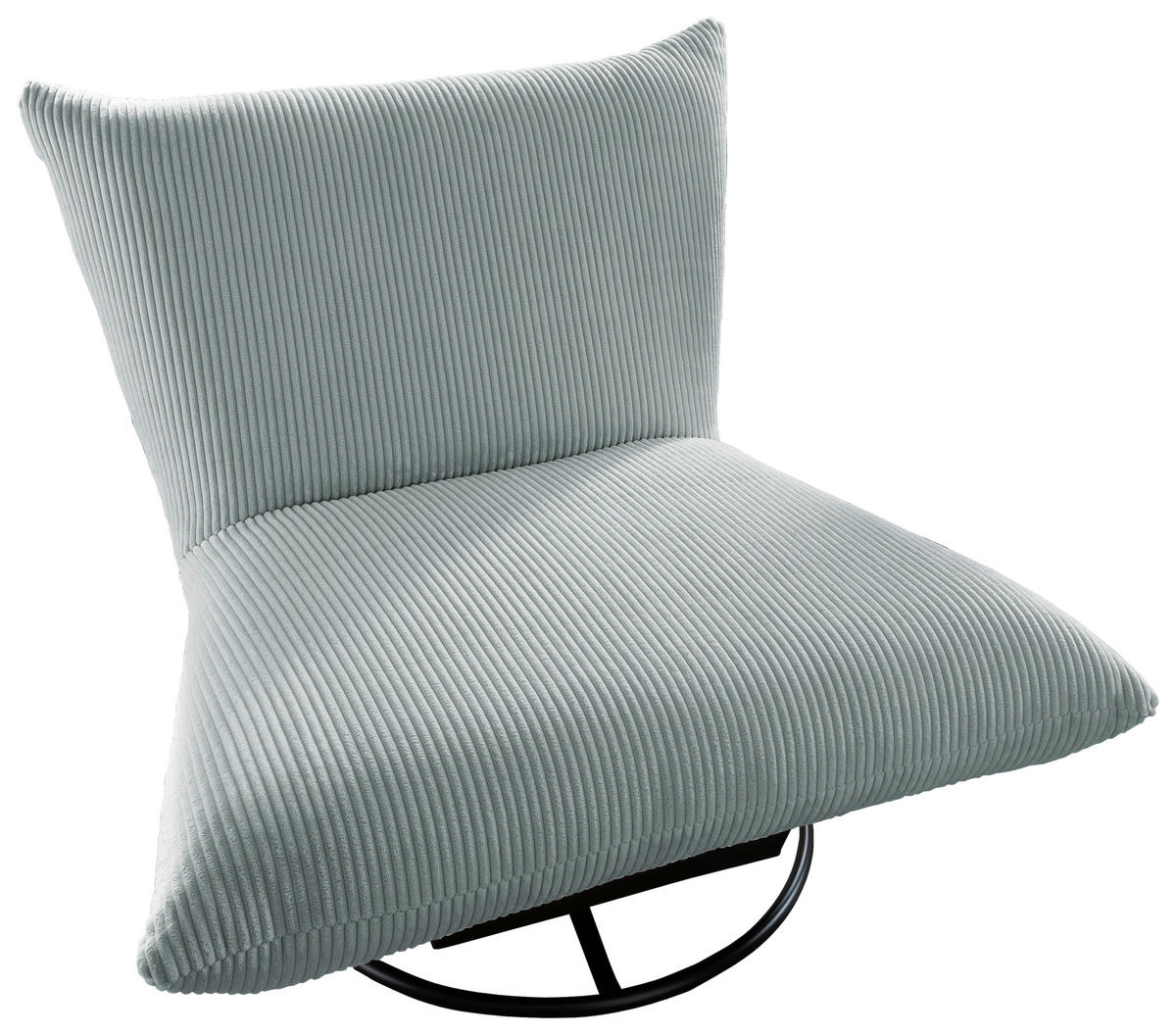 RELAXSESSEL in Textil Hellblau  - Schwarz/Hellblau, Design, Textil/Metall (100/78/96cm) - Livetastic