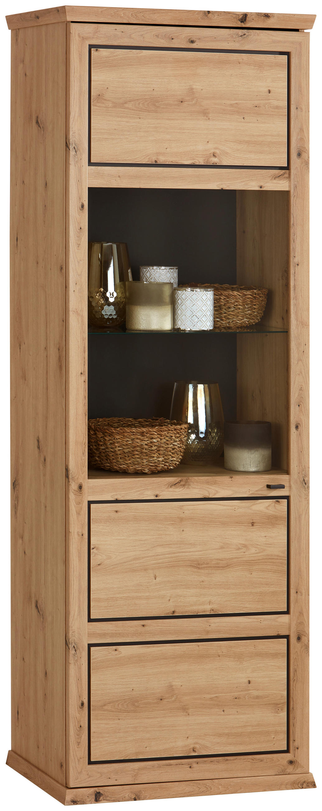 Vitrine Harvey B: 64,2 Cm, Eiche Dekor/anthrazit