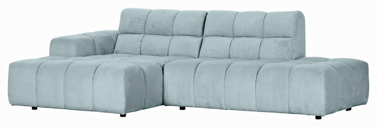 HÖRNSOFFA i plysch mintgrön  - mintgrön/svart, Klassisk, textil/plast (155/282cm) - MID.YOU