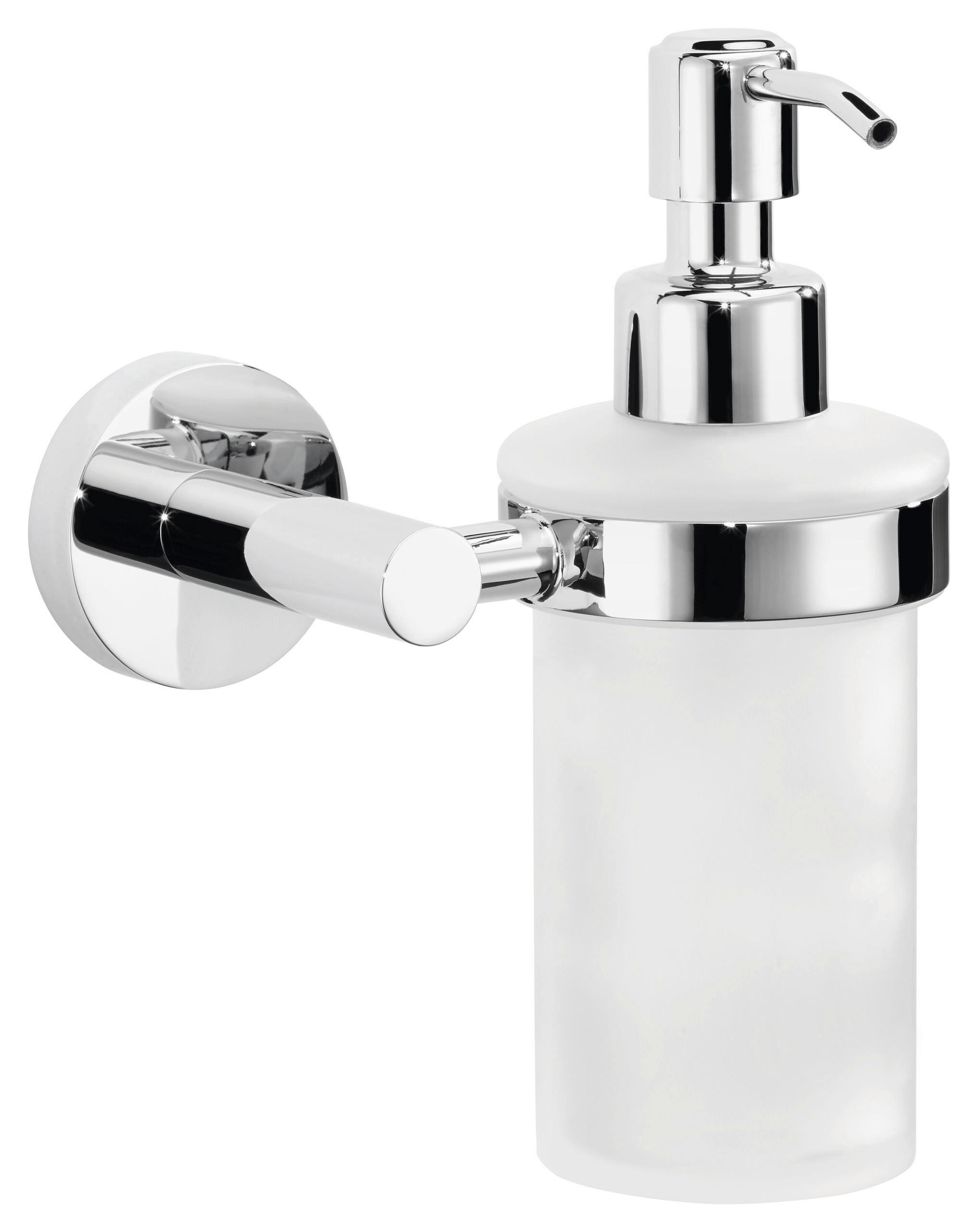 SEIFENSPENDER EXXCELLENT  - Chromfarben/Weiß, Basics, Glas/Metall (12,5/17/10,5cm) - Tesa