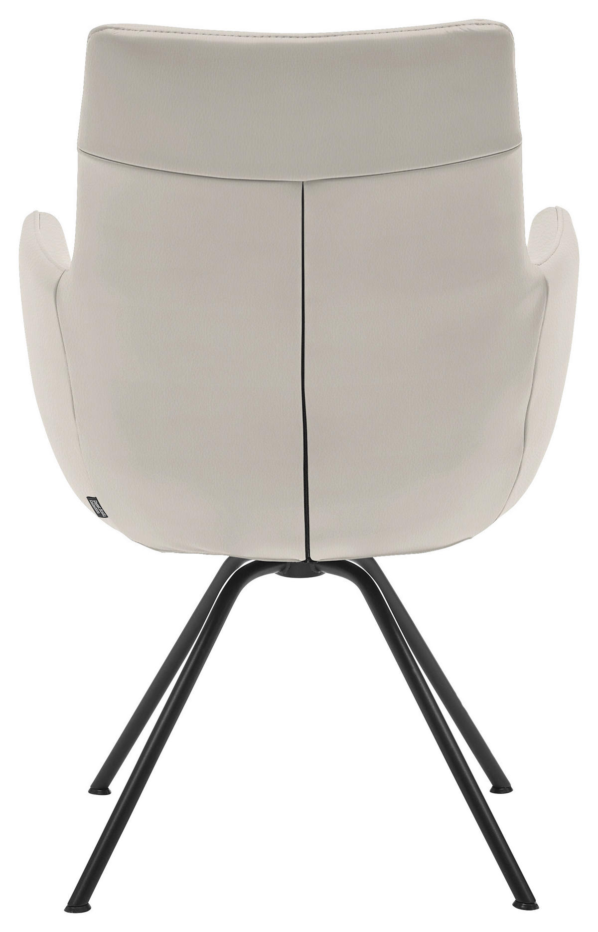 ARMLEHNSTUHL  in Stahl Echtleder  - Beige/Schwarz, Design, Leder/Metall (60/90/61cm) - Dieter Knoll