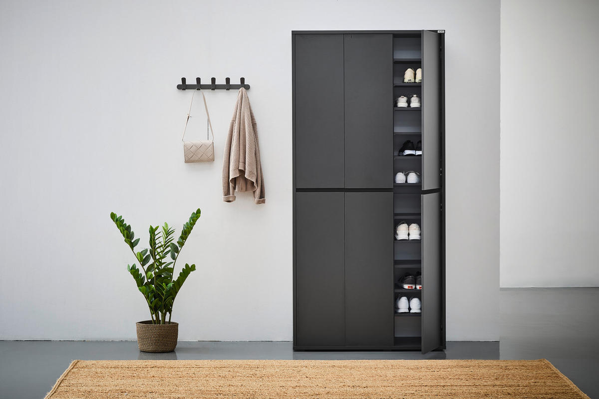 OMARA ZA ČEVLJE antracit - antracit, Konvencionalno, umetna masa/leseni material (100/210/34cm) - Xora