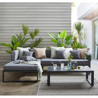 LOUNGE GARNITURA tkanina aluminij  - siva/antracit, Moderno, kovina/tekstil (180/248cm) - Ambia Garden