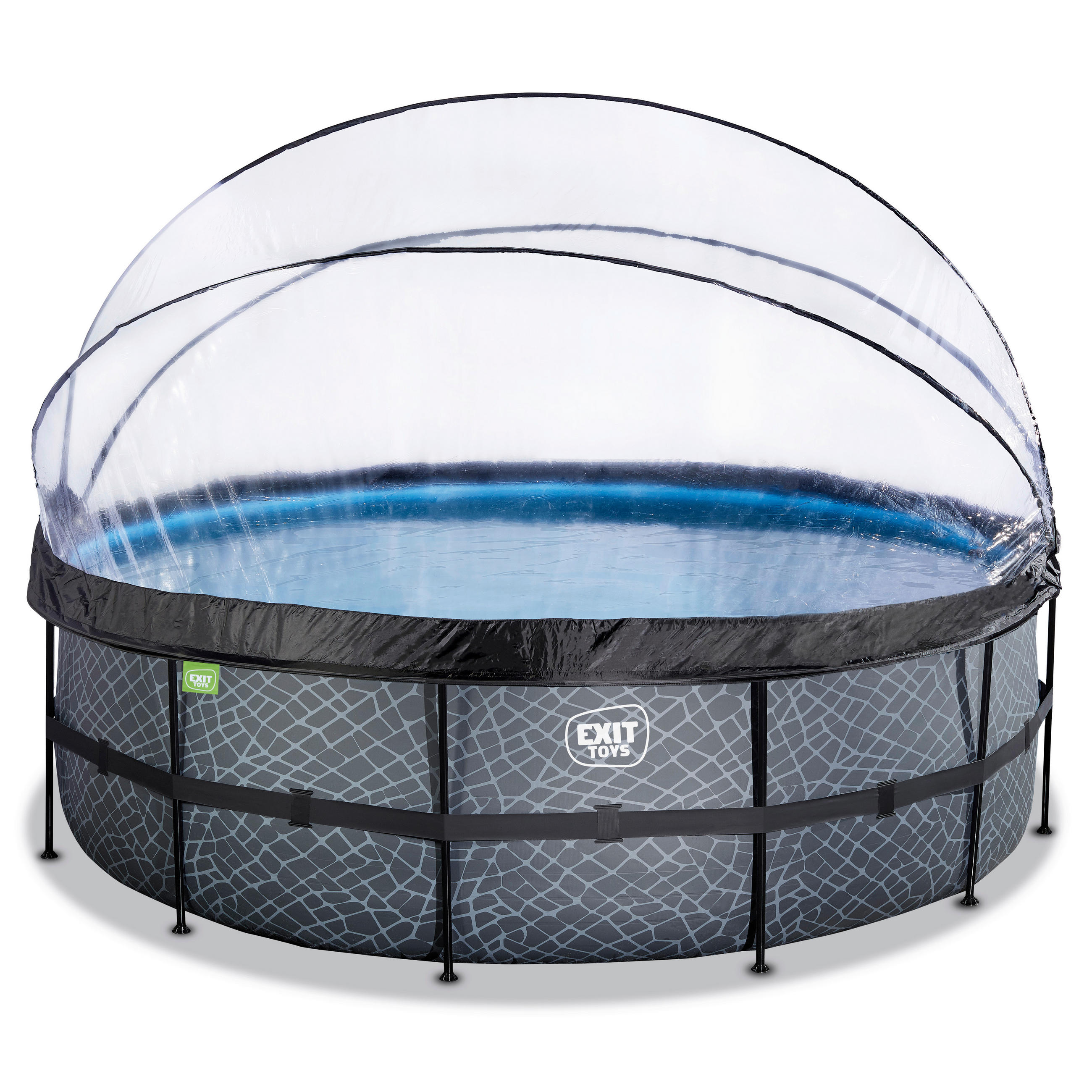 POOL-SET 470/330 cm  - Grau, KONVENTIONELL, Kunststoff (470/330cm) - EXIT Toys