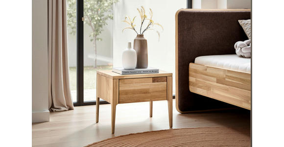 NACHTSCHRANK 51/42/40 cm Eiche furniert  - Wildeiche, Design, Holz (51/42/40cm) - Linea Natura