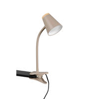 LED-KLEMMLEUCHTE - Beige/Braun, Basics, Kunststoff/Metall (33/9,5/32cm)