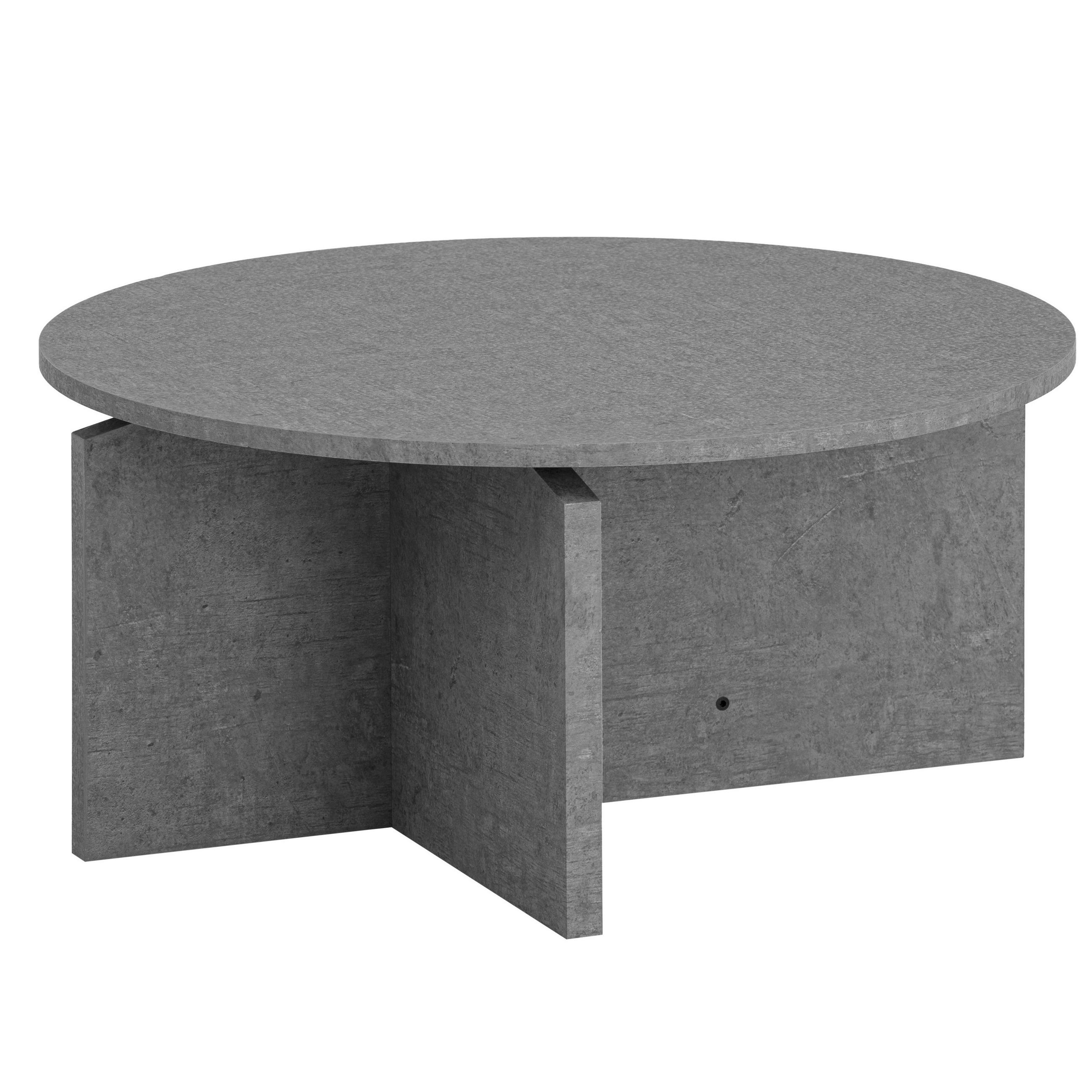 COUCHTISCH 70/70/33 cm rund Grau  - Grau, Design, Holzwerkstoff (70/70/33cm) - Livetastic