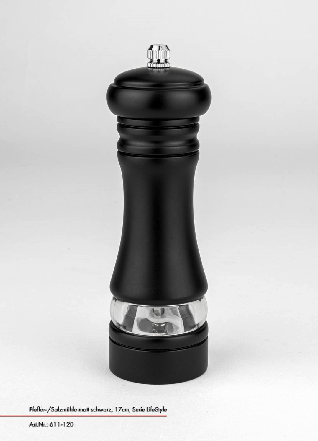 SALZ- UND PFEFFERMÜHLE LIFE STYLE  - Schwarz, Basics, Holz/Keramik (5,5/17cm) - Justinus