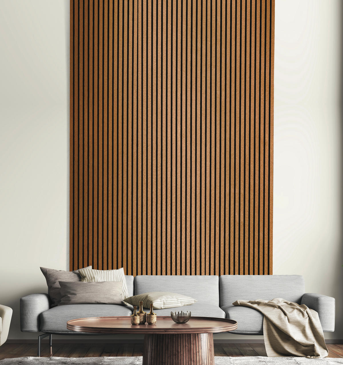AKUSTIKPANEEL Kupfer foliert 57.25/2/240 cm  - Kupferfarben, KONVENTIONELL, Holz/Textil (57.25/2/240cm)