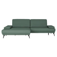 ECKSOFA Echtleder Opal  - Opal/Schwarz, Konventionell, Leder/Metall (180/301cm) - Joop!