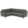 ECKSOFA  in Flachgewebe Grau  189/236 cm  - Eichefarben/Grau, Design, Holz/Textil (189/236cm) - Valnatura