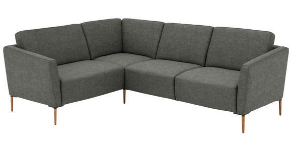 ECKSOFA  in Flachgewebe Grau  189/236 cm  - Eichefarben/Grau, Design, Holz/Textil (189/236cm) - Valnatura