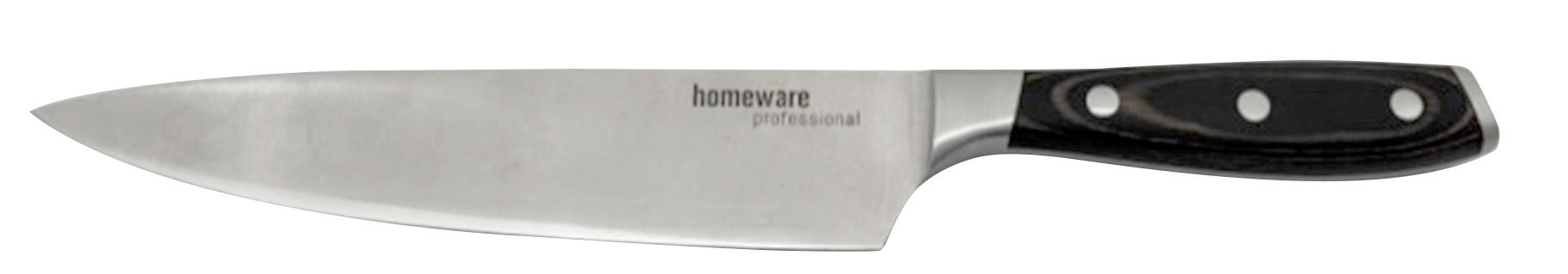 CHEFMESSER 34 cm  - Edelstahlfarben/Dunkelbraun, KONVENTIONELL, Holzwerkstoff/Metall (34cm) - Homeware Profession.