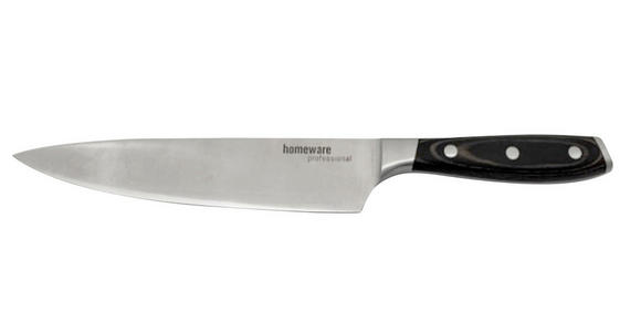 CHEFMESSER 34 cm  - Edelstahlfarben/Dunkelbraun, KONVENTIONELL, Holzwerkstoff/Metall (34cm) - Homeware Profession.