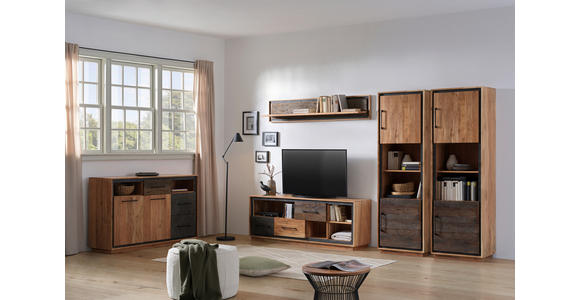 LOWBOARD in 160/60/40 cm - Dunkelgrau/Schwarz, Trend, Holz/Metall (160/60/40cm) - Landscape