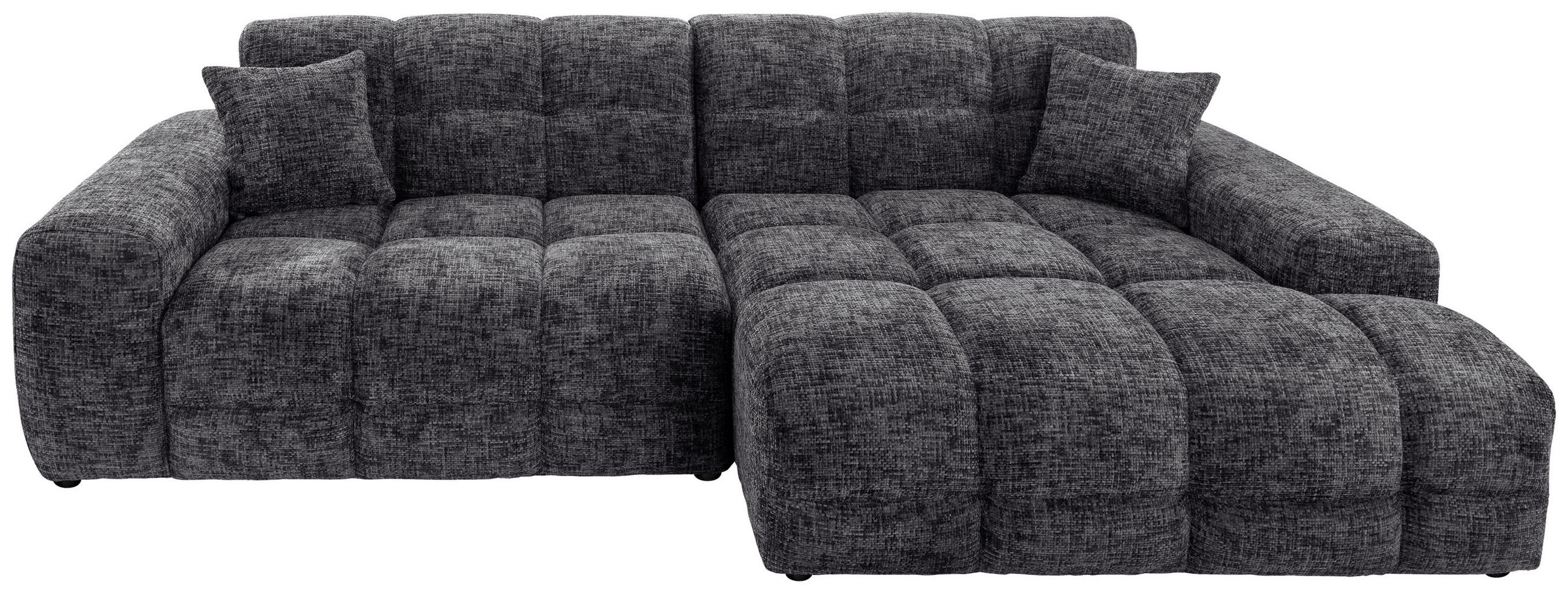 ECKSOFA in Struktur Schwarz  - Schwarz, Modern, Kunststoff/Textil (301/152cm) - Livetastic