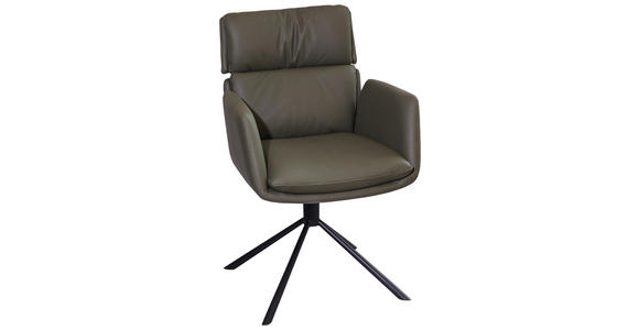 ARMLEHNSTUHL  in Eisen Mikrofaser  - Schwarz/Grün, Design, Textil/Metall (60/92/67cm) - Novel