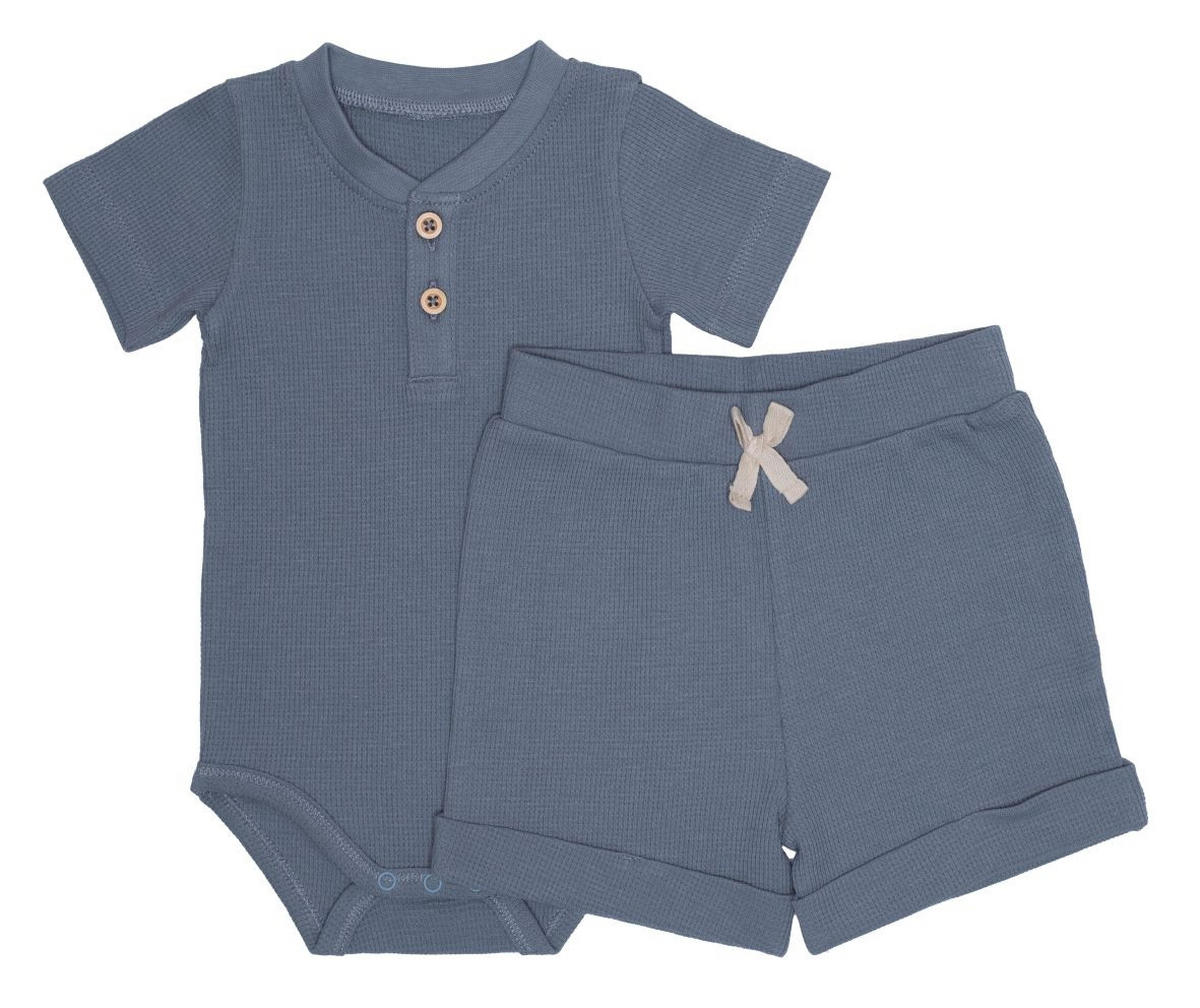 BABYBEKLEIDUNGSSET 2-teilig  - Graublau, Basics, Textil (80null) - Patinio