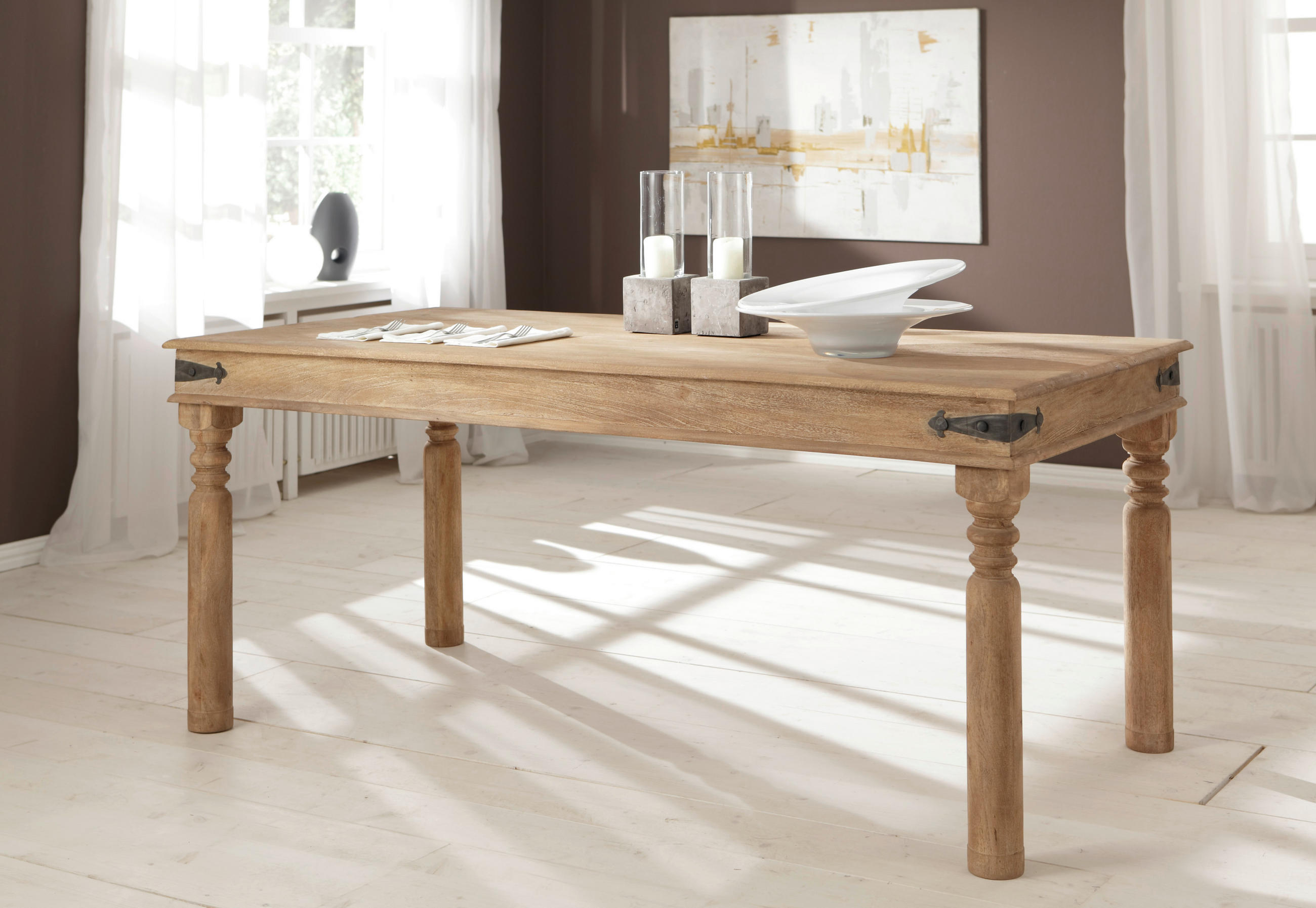ESSTISCH in Holz 180/90/77 cm  - Naturfarben, ROMANTIK / LANDHAUS, Holz (180/90/77cm) - Livetastic