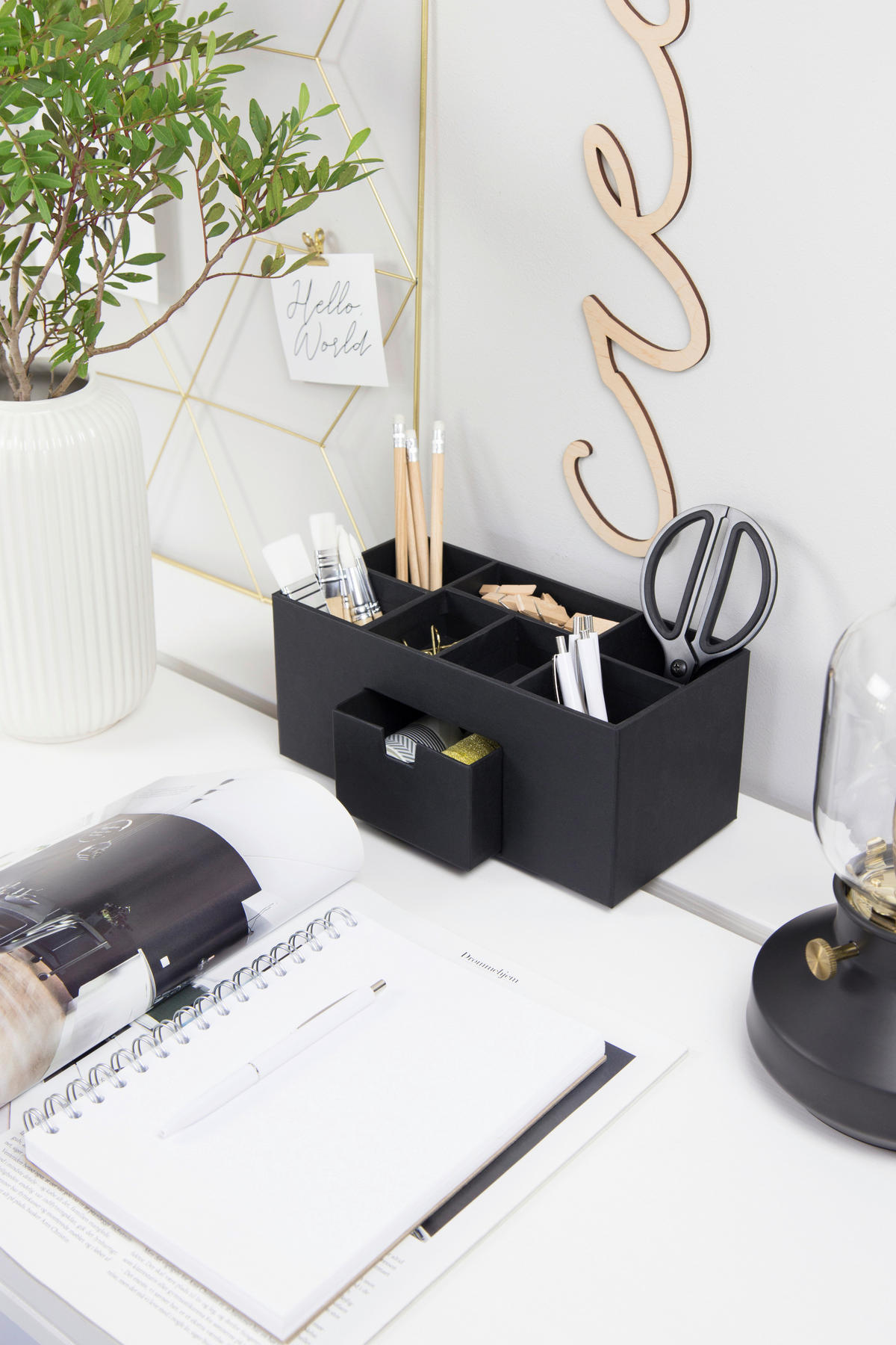 TISCHORGANIZER    12/24.5/10.5 cm  - Schwarz, Basics, Karton/Papier (12/24.5/10.5cm)