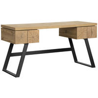 SCHREIBTISCH 150/60/76 cm Schwarz, Eichefarben  - Eichefarben/Schwarz, Design, Holzwerkstoff/Metall (150/60/76cm) - Venda